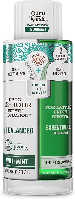 GuruNanda Dual Barrel Breath Harmonizer Mouthwash - Freshens Breath - Alcohol & Fluoride Free wit... | Amazon (US)