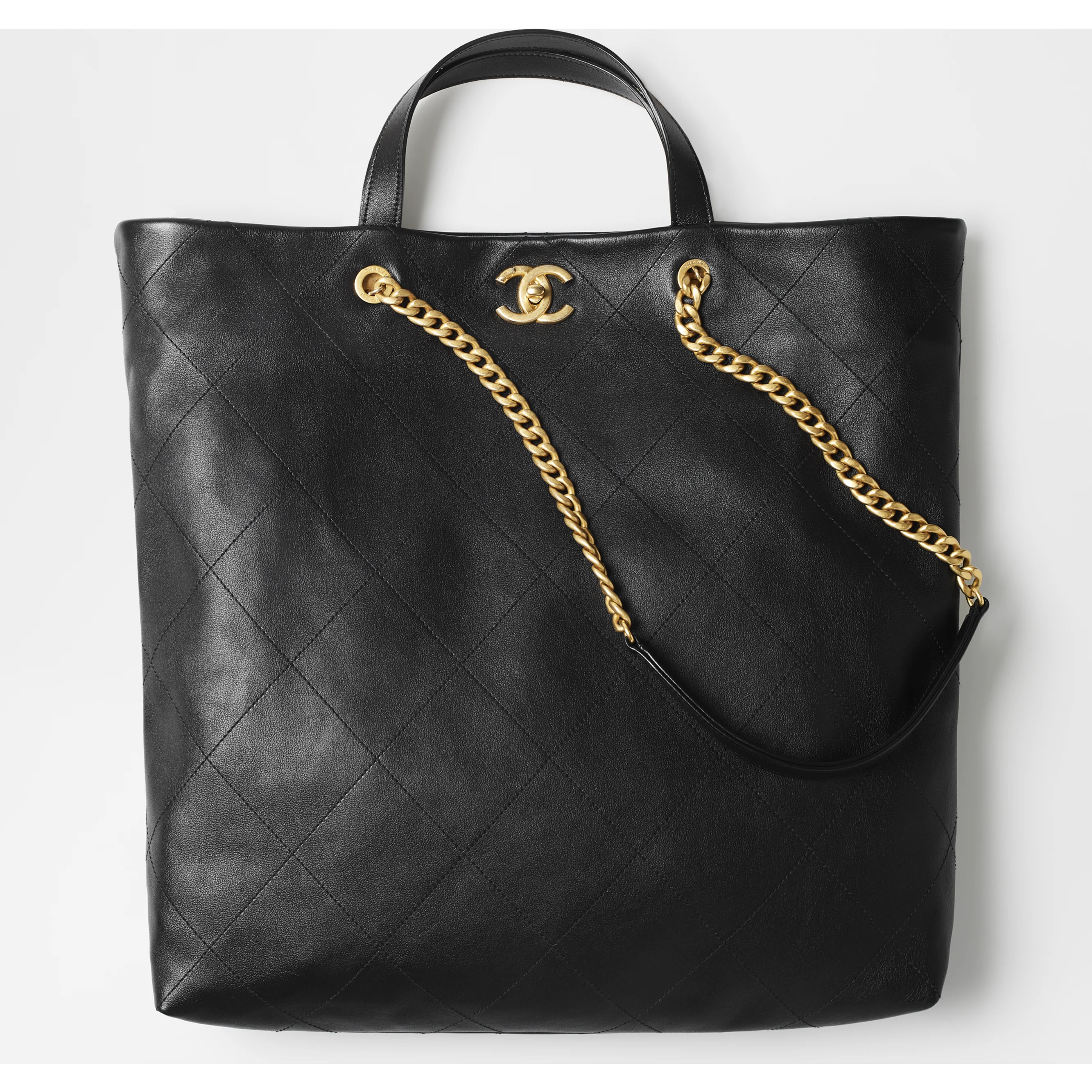 Maxi Shopping Bag - Calfskin & gold-tone metal — Fashion | CHANEL | Chanel, Inc. (US)