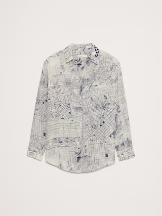 Oversized Matte Silk Shirt | Banana Republic (US)