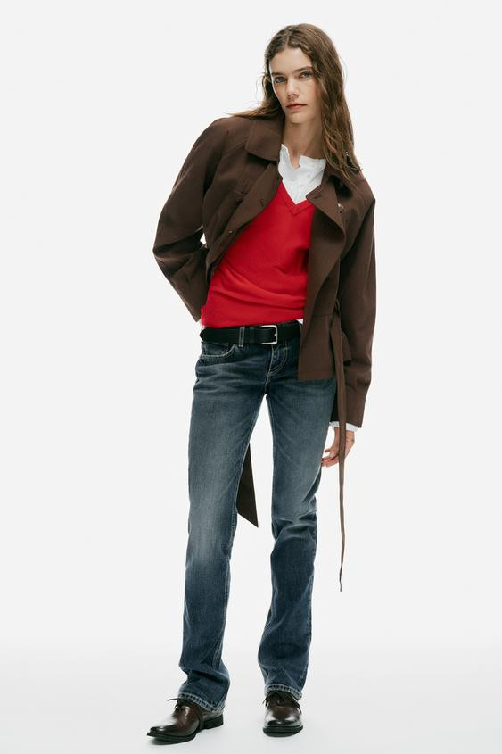 Zara - Cropped Double-Breasted Trench Jacket - Brown - Xl - Woman | Zara US