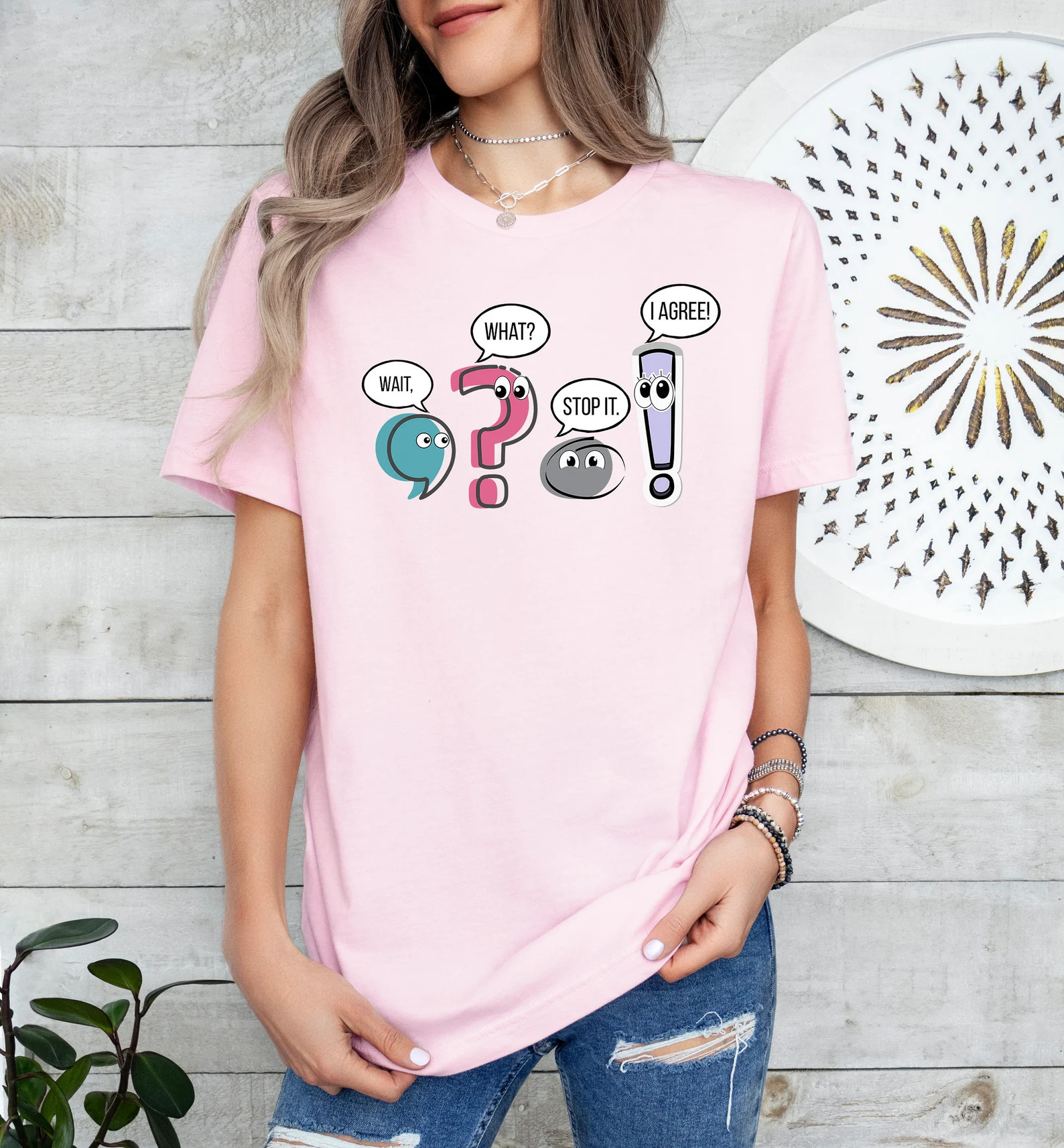 Funny Grammar Teacher Shirt, Punctuation English Teacher Gift, Wait What Stop It I Agree Shirt, S... | Etsy (Global)