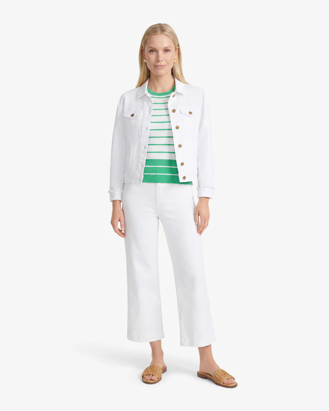 White Denim Jacket - Magnolia White / S | Draper James (US)