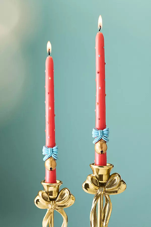 Festive Icon Taper Candles, Set of 2 | Anthropologie (US)