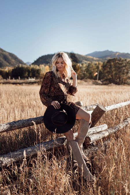 What I wore in Aspen✨
Paige printed mini dress, similar tall suede boots, similar brown hat and my favorite Ghd curling iron. 

#LTKworkwear #LTKSeasonal #LTKtravel