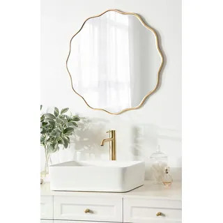Kate and Laurel Viona Round Scalloped Mirror - Bed Bath & Beyond - 35419081 | Bed Bath & Beyond