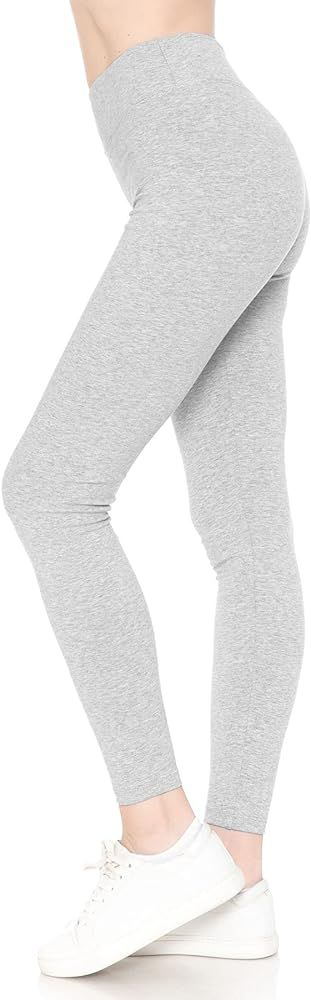 Leggings Depot Cotton Women's Premium Quality Ultra Soft Solid Leggings | Amazon (US)