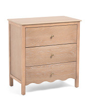 30x28 Scalloped 3 Drawer Accent Table | TJ Maxx