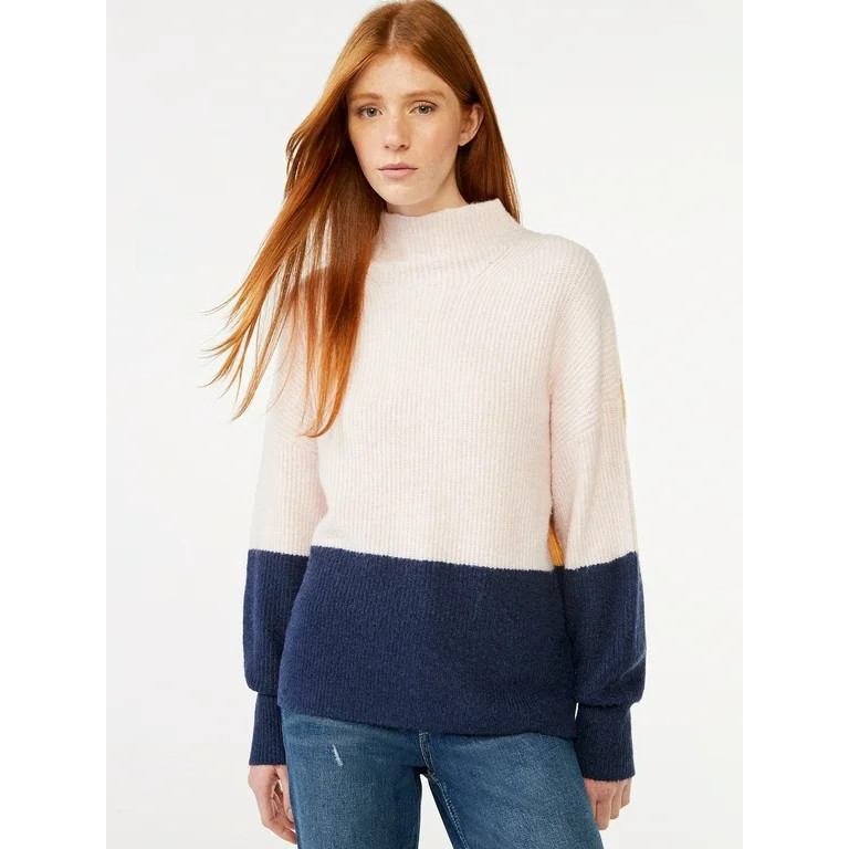 Free Assembly Women's Mock Neck Sweater, Midweight | Walmart (US)