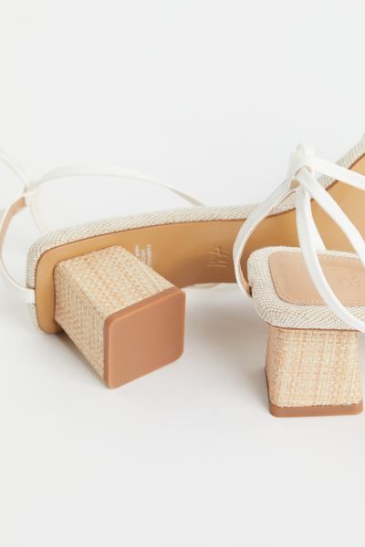 Block-heeled Tie-strap Sandals | H&M (US + CA)