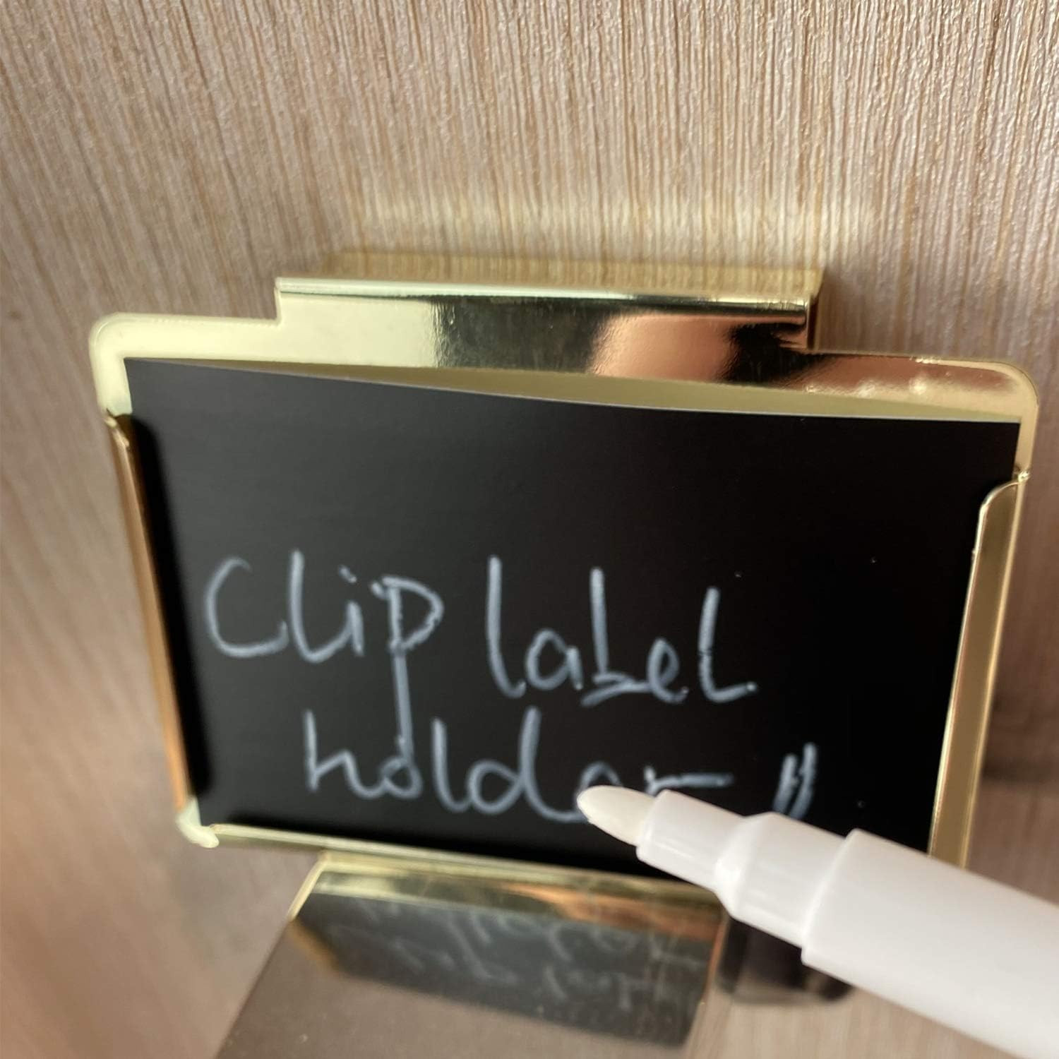 Top label Clip Label Holders,Gold Bin Clips for Kitchen Pantry Organization,10 Pcs Clip Holders w... | Amazon (US)