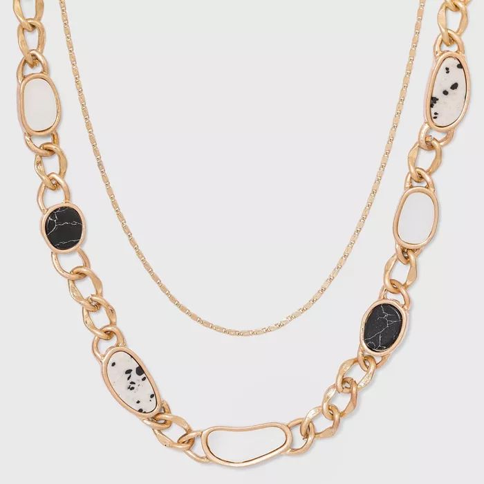 Semi-Precious Curb Chain Layered Necklace - Universal Thread™ | Target