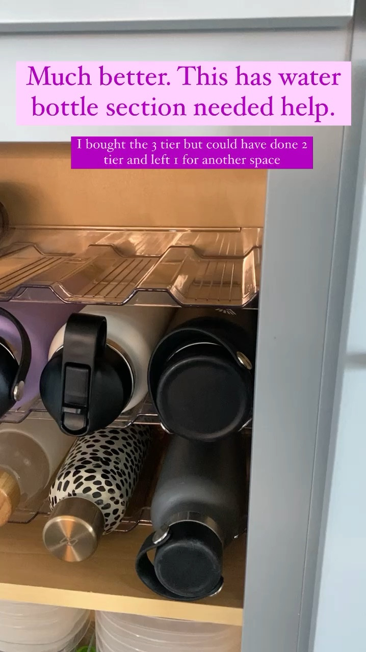 Water bottle organization 🙌🏼🙏🏼 had the height for 3 but there are different tier options. Happy it holds 32oz hydro flasks 

#LTKSeasonal #LTKhome #LTKfindsunder50
