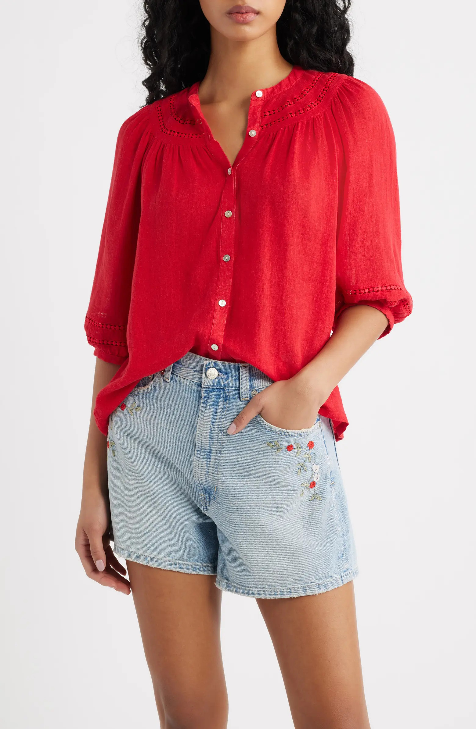 x Giadzy Theia Button-Up Top | Nordstrom