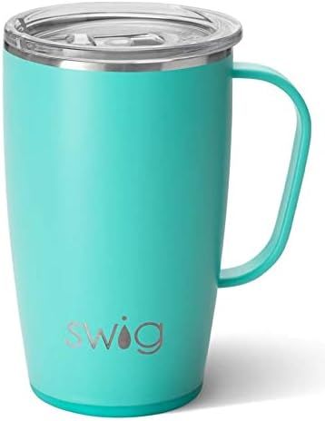 Swig Life 18oz Travel Mug with Handle and Lid, Cup Holder Friendly, Dishwasher Safe, Stainless St... | Amazon (US)