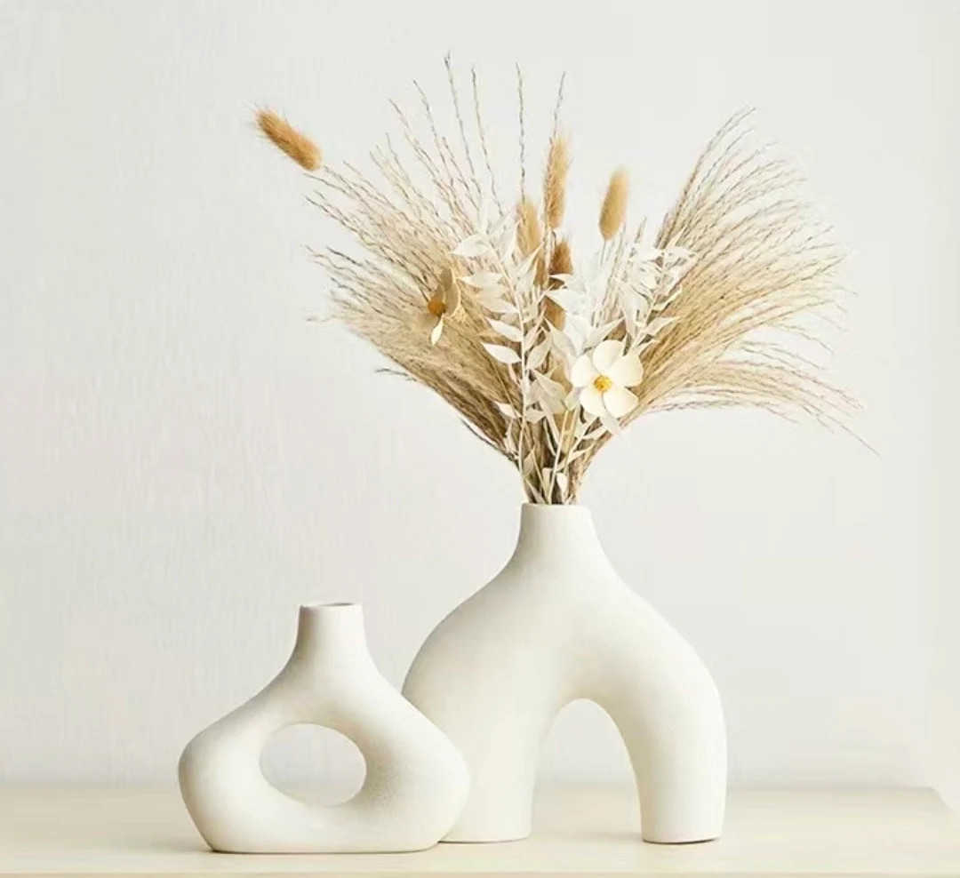 White Ceramic Vase Set of 2. - Etsy | Etsy (US)