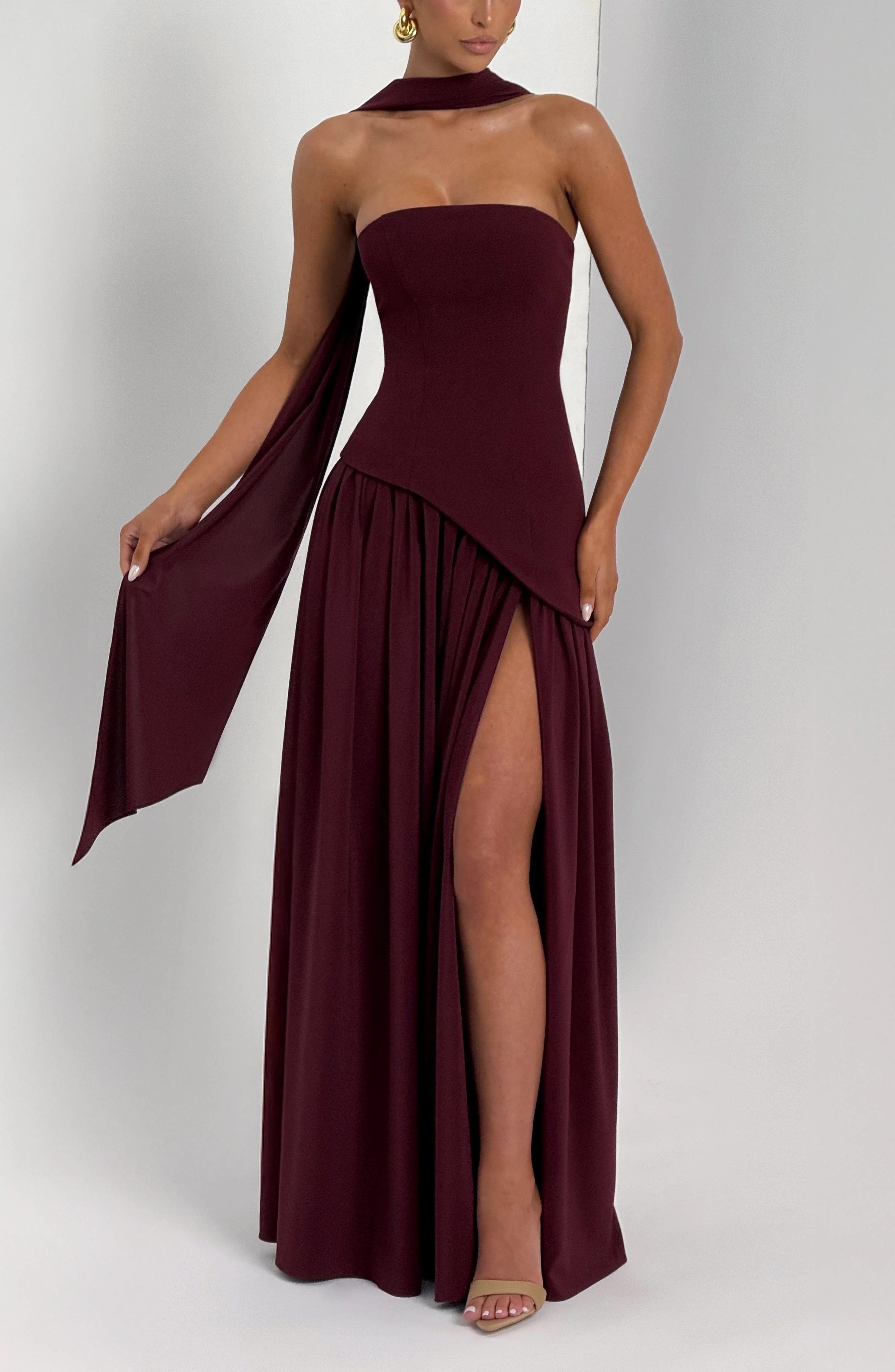 Maliyah Maxi Dress - Cherry Lacquer | Babyboo (global)