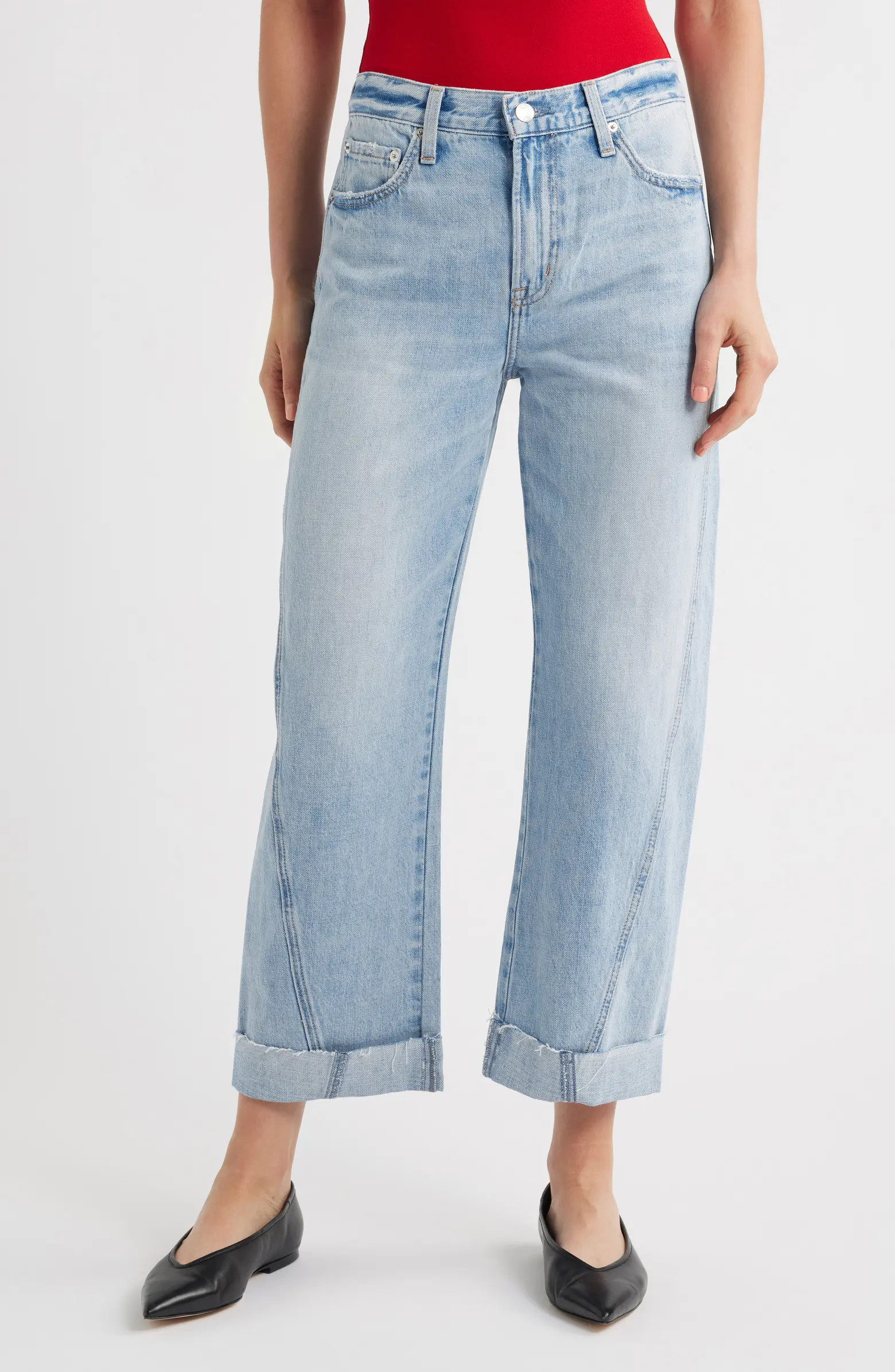 Kacey Cuffed High Waist Boyfriend Jeans | Nordstrom