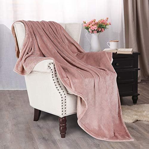Exclusivo Mezcla Luxury Flannel Velvet Plush Throw Blanket – 50" x 60" (Pink) | Amazon (US)