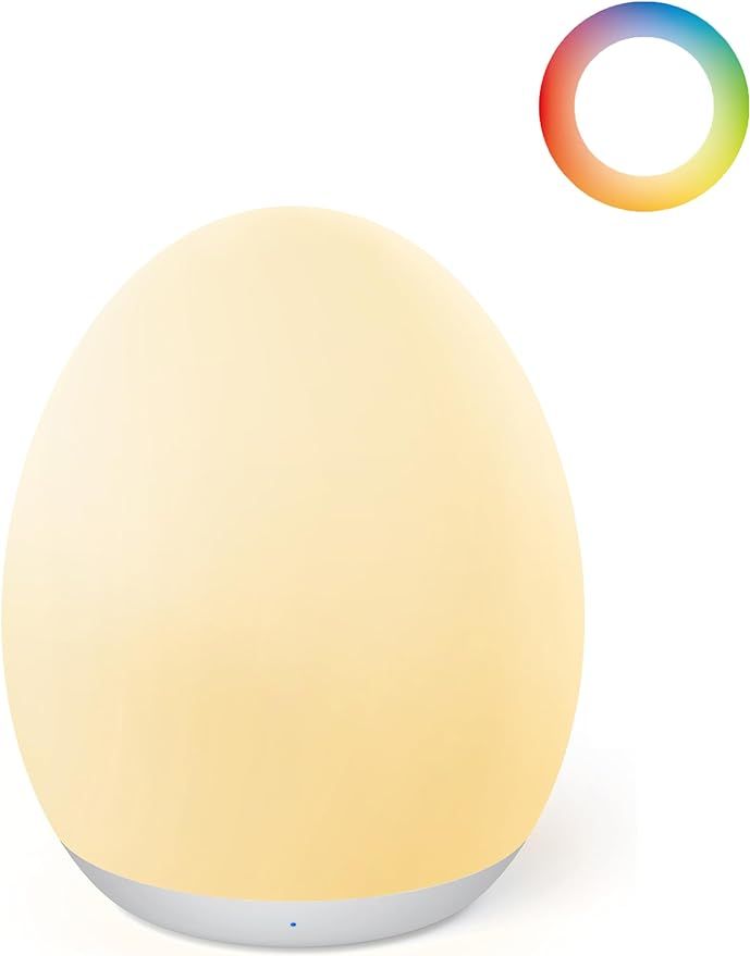 JolyWell Night Light for Kids, Egg Light for Nursery with 7 RGB Colors Changeable & Stepless Dimm... | Amazon (US)