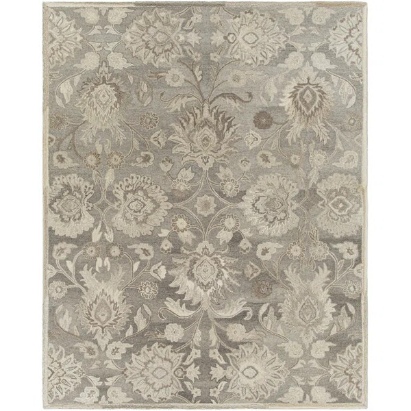 Applegate Floral Hand-Tufted Wool Taupe/Camel/Gray Area Rug | Wayfair North America