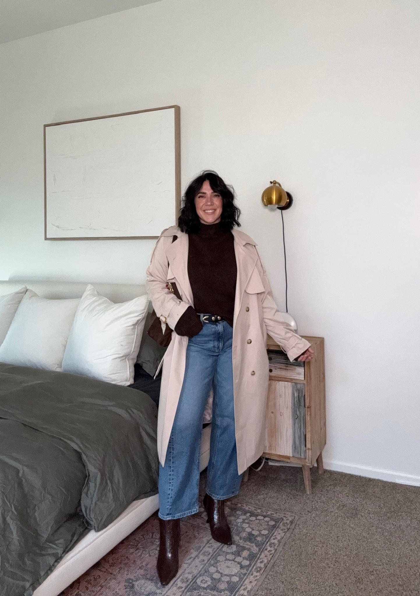 Cutie little fall/winter trench outfit! The best layering trench coat from Amazon, linked similar too! Love this look for an elevated version of your go-to millennial outfit! Slight barrel jeans, so chic & cute! Perfect Thanksgiving outfit! 

Size 10/L in all :) boots are true to size. Fall outfit.

#LTKFindsUnder50 #LTKSeasonal #LTKStyleTip