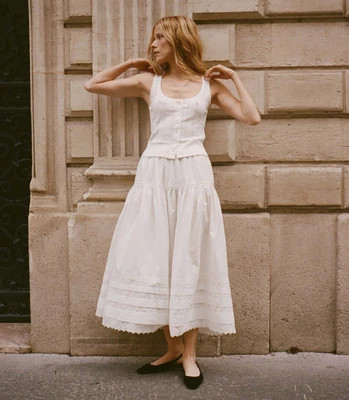 DÄ?EN Sebastiane Skirt -- Powder - Size - Xxs Cotton | DOEN