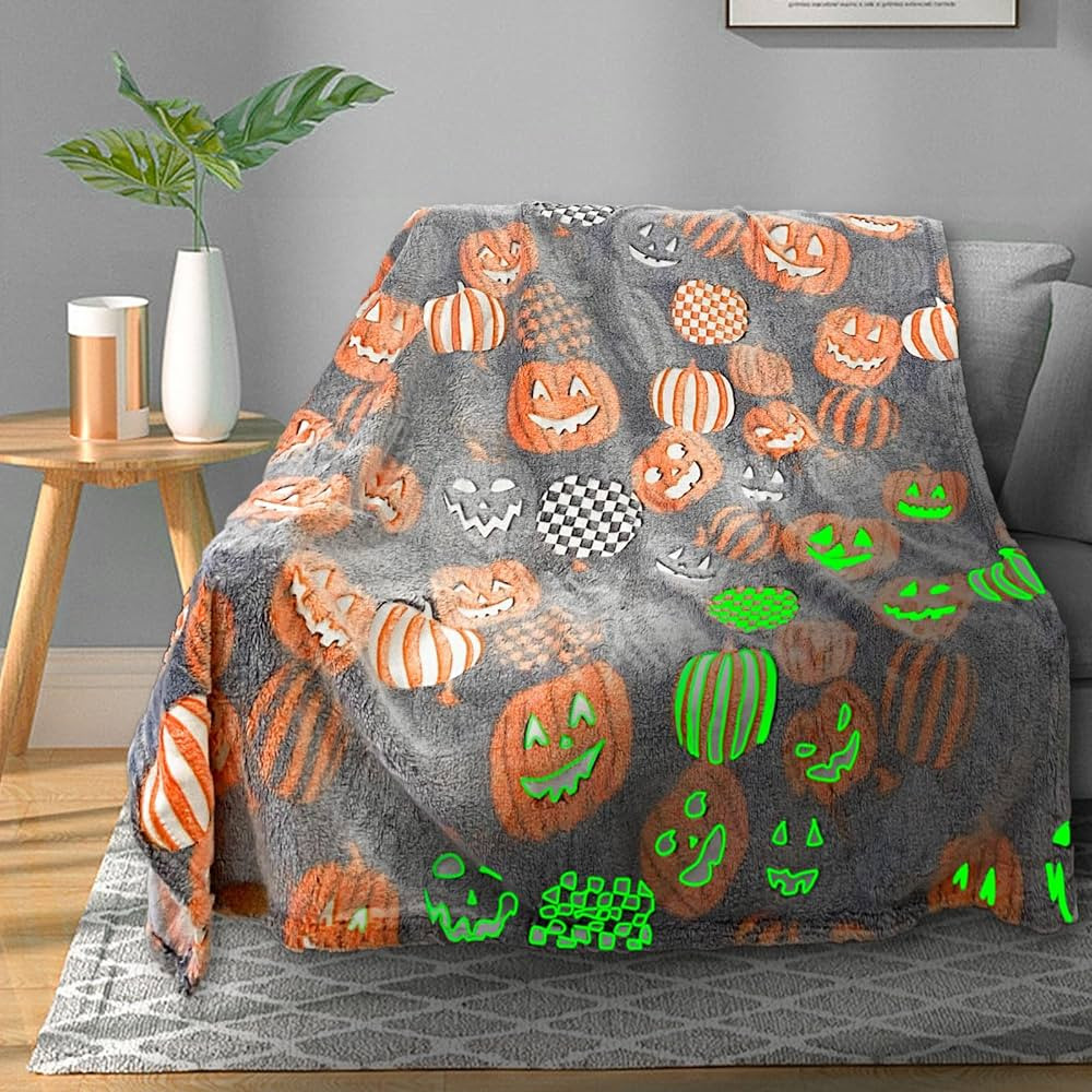 TEHALK Cute Halloween Pumpkin Blanket - Spooky Fall Throw for Kids, Teens, Women, Men - 40"x60" | Amazon (US)