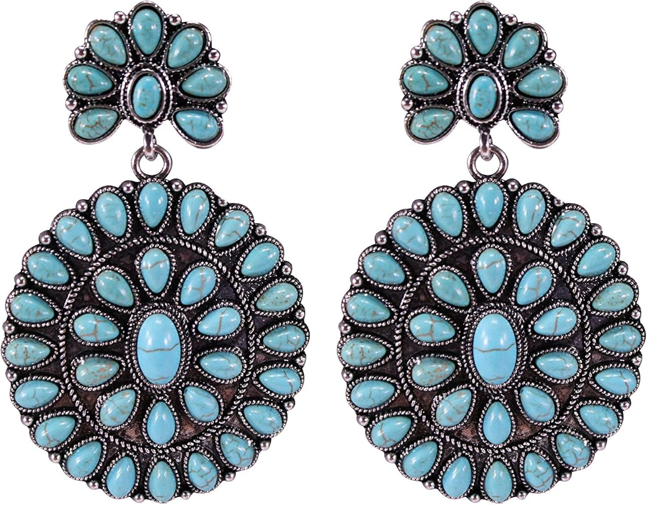 Elegant Vintage Turquoise Western Metal Dangle Earring No.170 | Amazon (US)