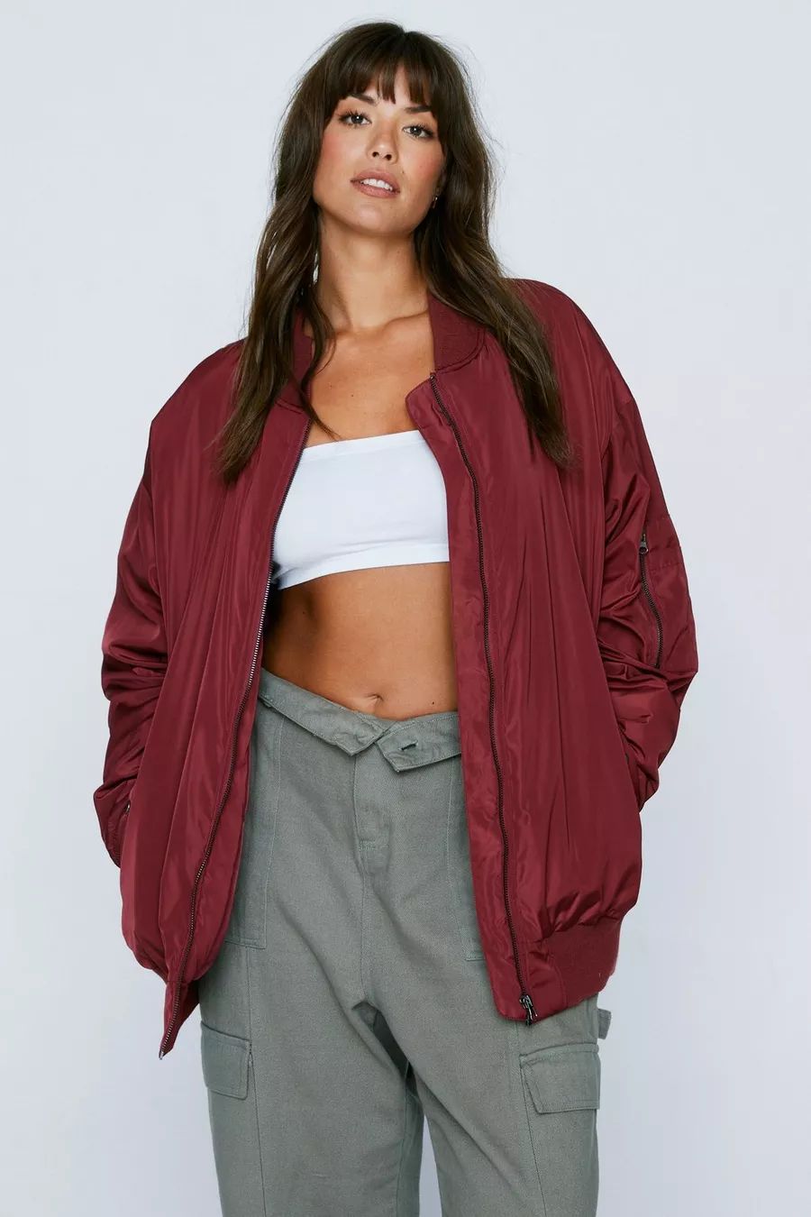 Plus Size Oversized Bomber Jacket | Nasty Gal US