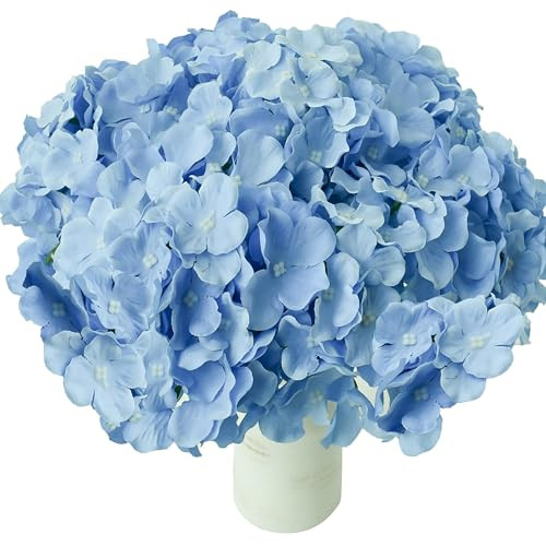 Mandy's 10 Stems Sky Blue Silk Hydrangea Flowers – Artificial Centerpiece Thanksgiving and Christmas Decorations Wedding & Home Decor | Amazon (US)