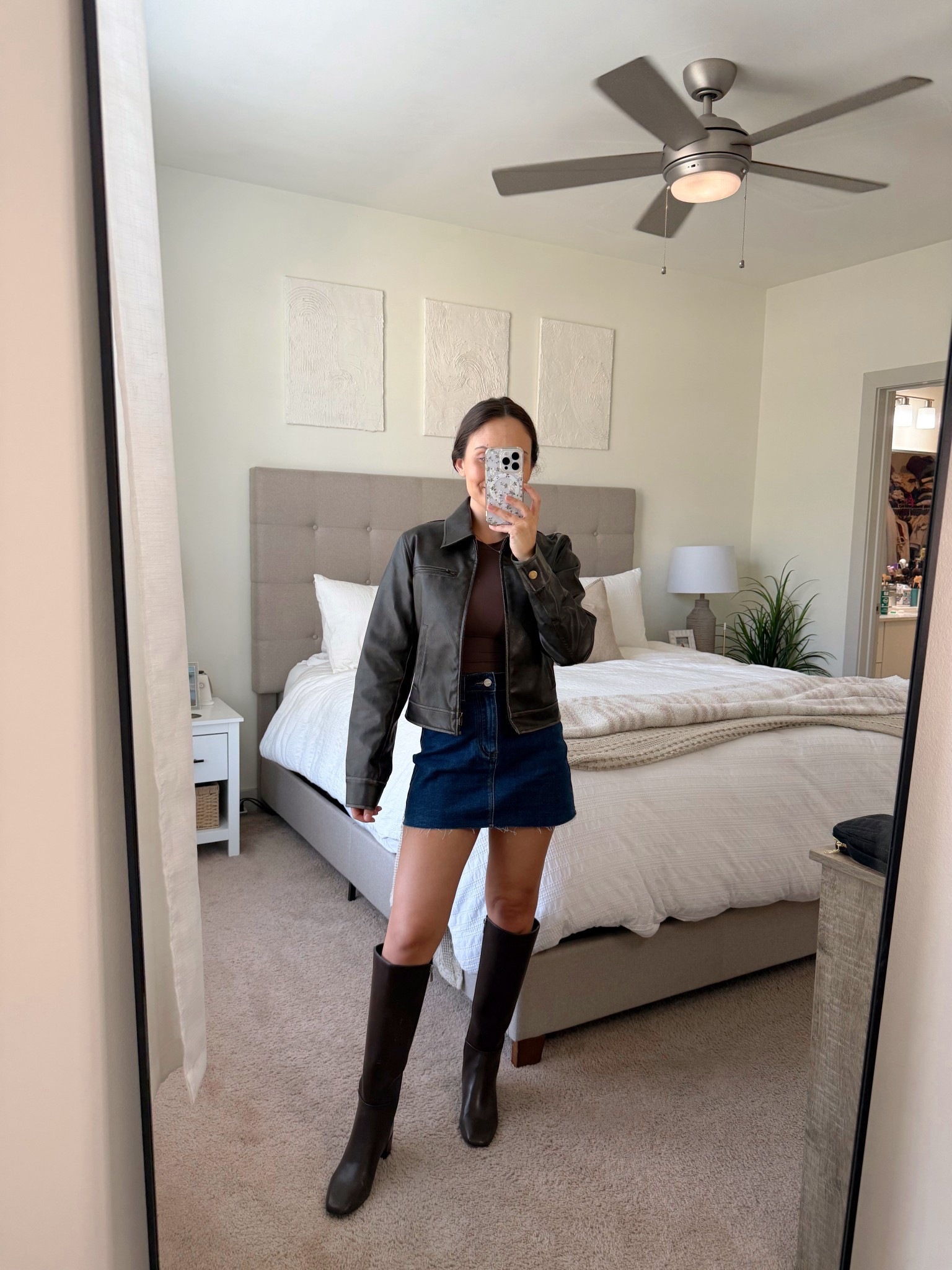 leather jacket - XS,
tee - XS,
amazon denim skirt - XS

#LTKFindsUnder100 #LTKFindsUnder50 #LTKSeasonal