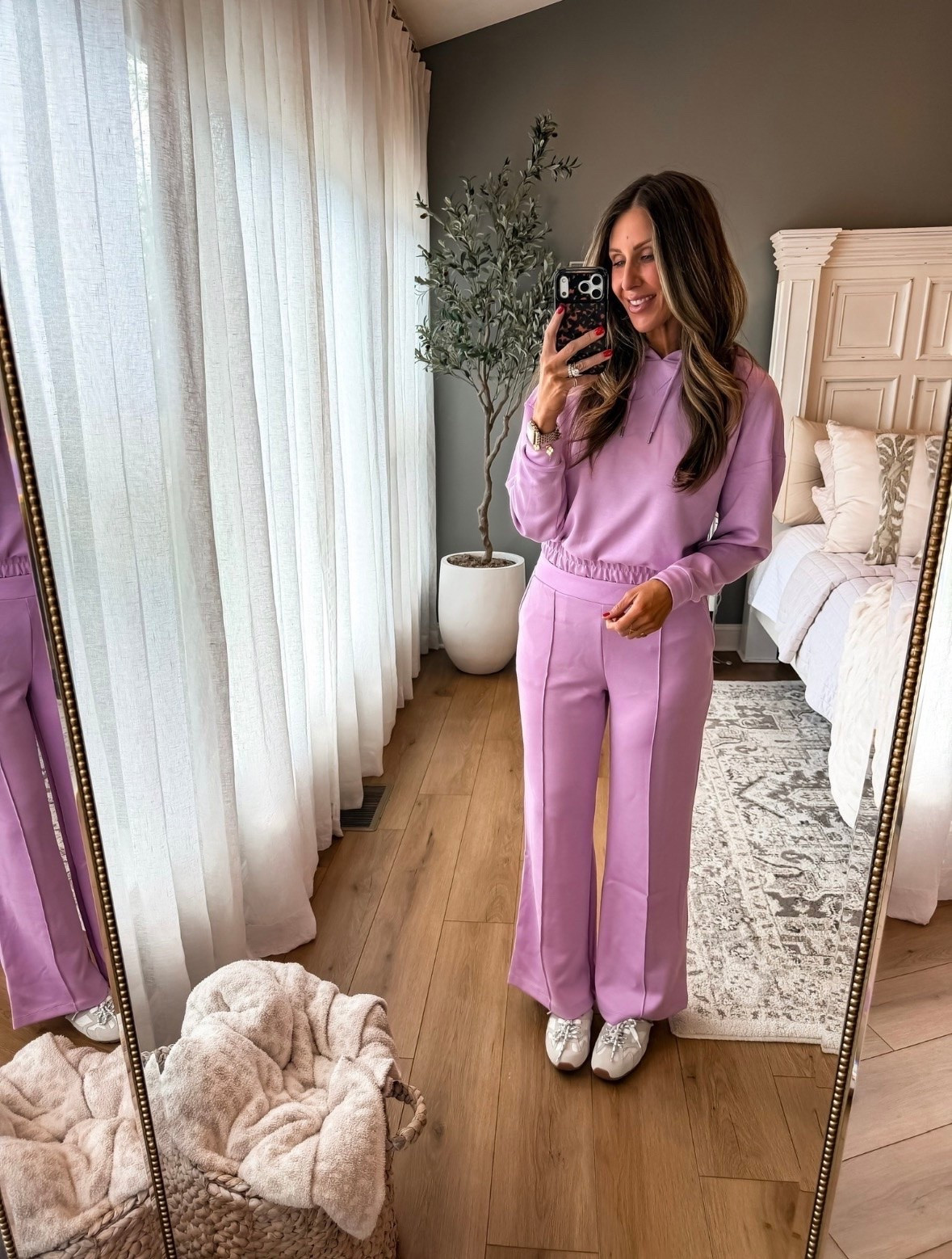 This set is the perfect mix of comfy and polished. The soft lavender color is so pretty for spring and the wide leg pants make it feel way more elevated than your average lounge set.

matching lounge set, lavender outfit inspo, comfy chic outfit, elevated loungewear, wide leg pants outfit, casual cute style, monochromatic outfit, spring lounge outfit, cozy matching set, trendy everyday fashion, travel outfit idea, comfy airport outfit, themominstyle

#LTKootd #LTKSeasonal #LTKOver40