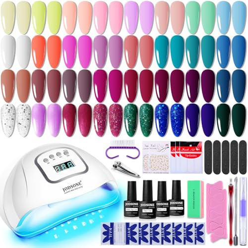 JODSONE Gel Nail Polish Kit with U V Light 32 Colors Gel Polish Set Soak Off Nail Kit Nail Art Salon or Home DIY Manicure Tools Gifts for Women | Amazon (US)