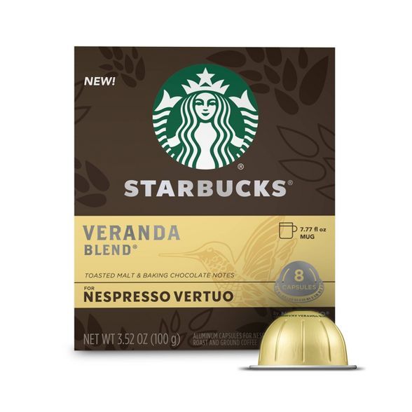 Starbucks Coffee Capsules for Nespresso Vertuo Machines — Blonde Roast Veranda Blend — 1 box ... | Target