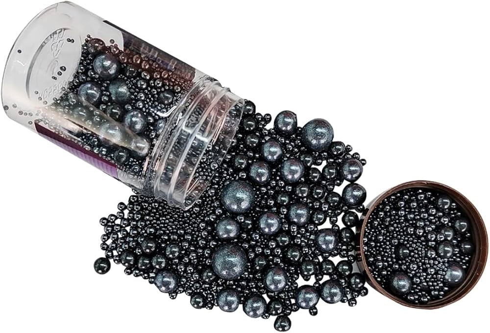 Edible Black Sugar Pearls Candy Sprinkles 120G/ 4.23Ounce Baking Cake Sprinkles Cupcake and Cake ... | Amazon (US)