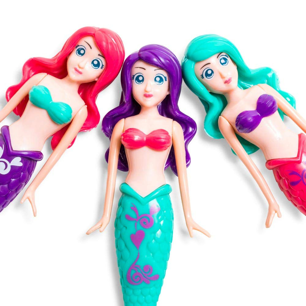 Fun Stuff Banzai Spring and Summer 3 Piece Magical Mermaid Dolls, in Assorted Colors | Amazon (US)