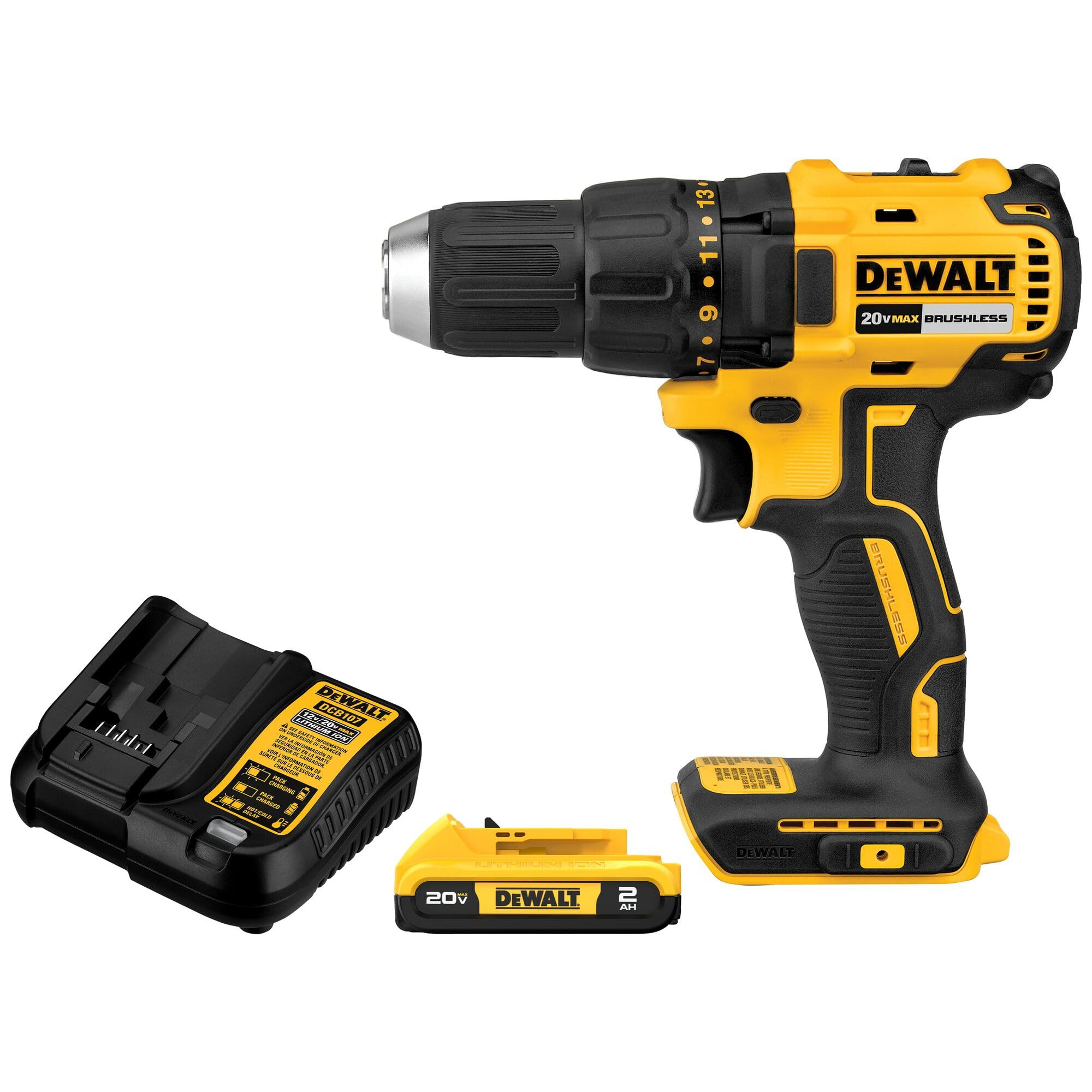DEWALT 20V MAX Cordless Drill Driver Set, 1/2 Inch Electric Drill, 2 Speed, XR 2.0 Ah Battery and... | Amazon (US)