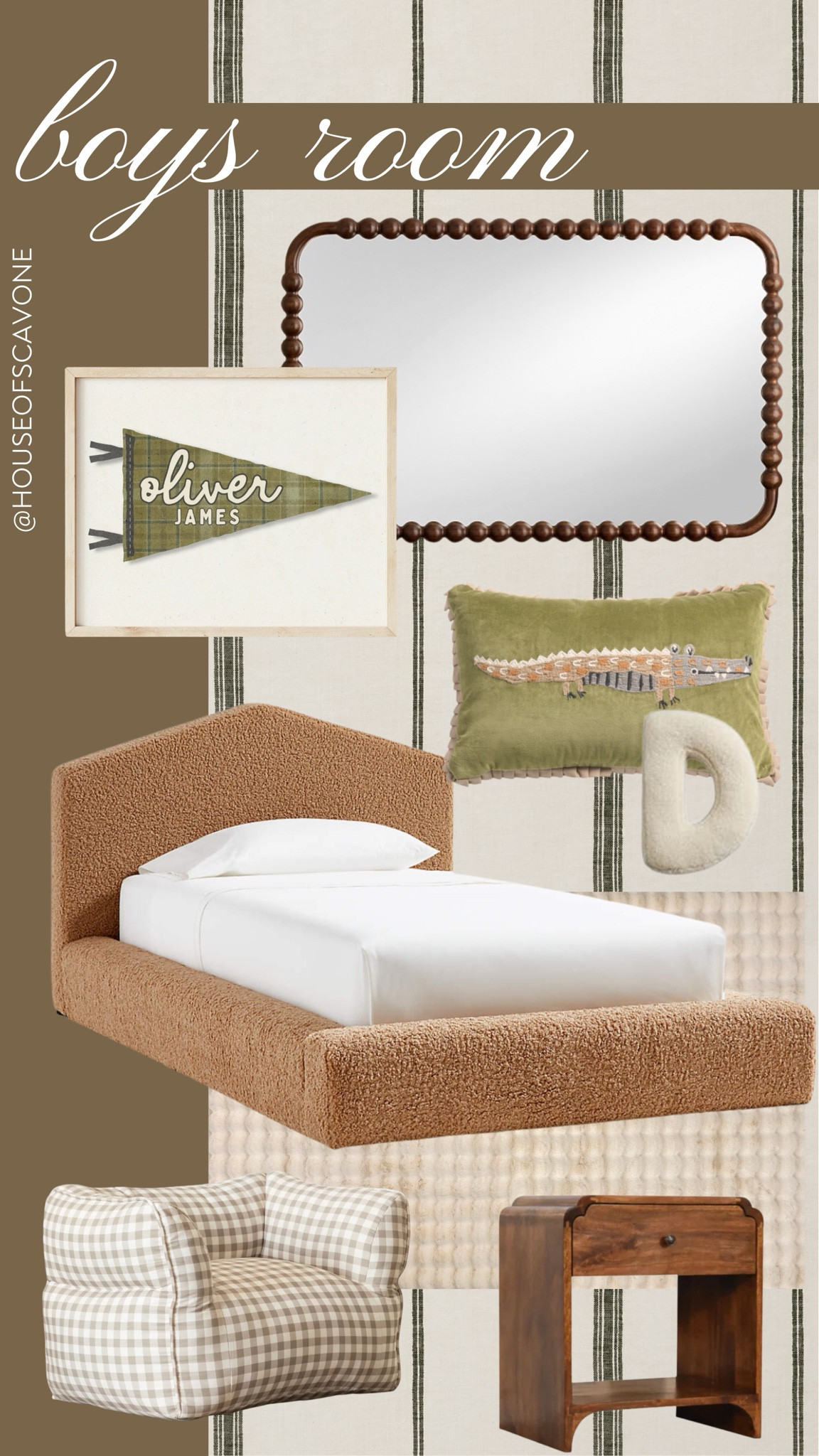 boys bedroom inspo 🐊 #bedroom #boysbedroominspo #boysbedroom #boybedroom #boysbedroominspiration #bedroomdecor #bedsforboys #boy #littleboy #transitional #wallpaper #nameflag #walldecor #throwpillow #nightstand #wallmirror

#LTKKids #LTKFindsUnder50 #LTKHome