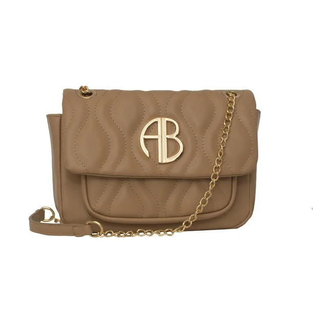 Alexis Bendel Women’s Vegan Leather Quilted Shoulder Crossbody Handbag with  Chain Strap | Walmart (US)