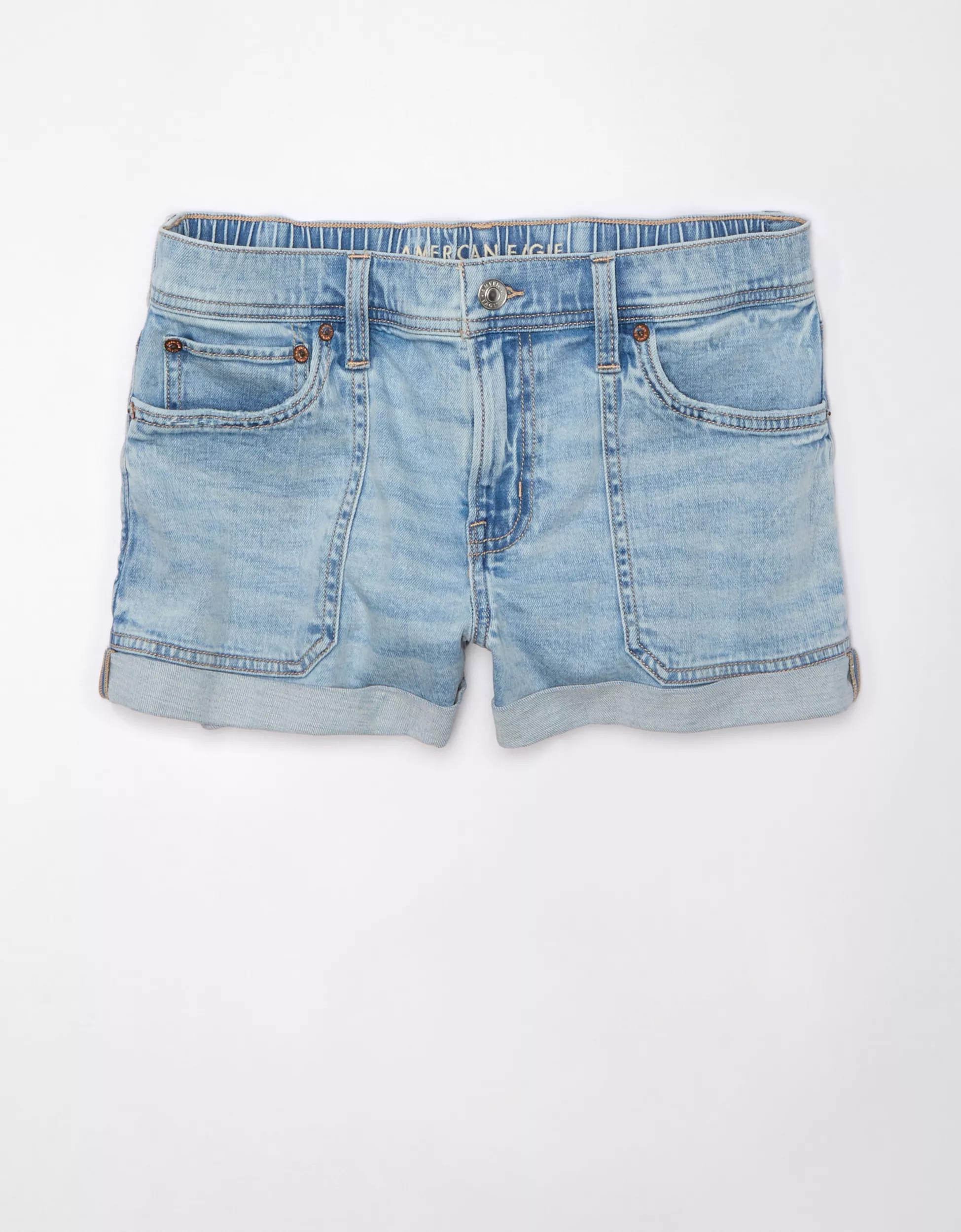 AE Dreamy Drape Stretch Denim Easy Shortie | American Eagle Outfitters (US & CA)
