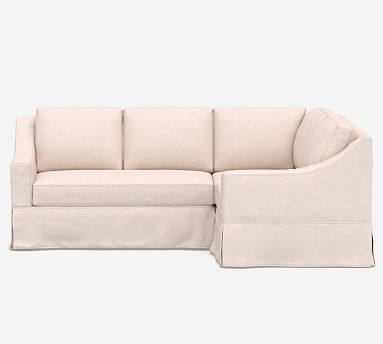 York Slope Arm Slipcovered 3-Piece Sectional with Bench Cushion | Pottery Barn (US)