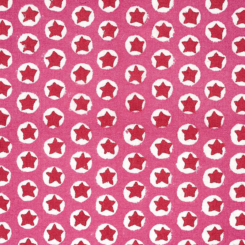 Schumacher Tuk Tuk Hand Block Print Pink Fabric | DecoratorsBest