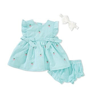 Adventurewear 360 Baby Girls 3-24 Months Seersucker Strawberry Bow Dress | Dillard's | Dillard's
