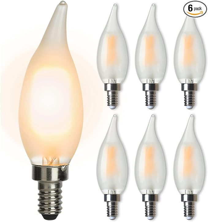 AMDTU Candelabra LED Light Bulbs,Frosted Relax LED,2200k Soft Warm,40watt E12 Base,Dimmable,Candl... | Amazon (US)