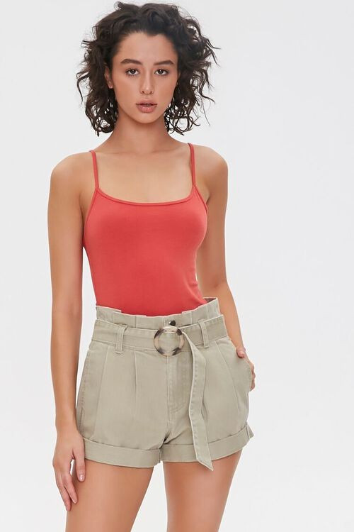 Belted Paperbag Denim Shorts | Forever 21 (US)
