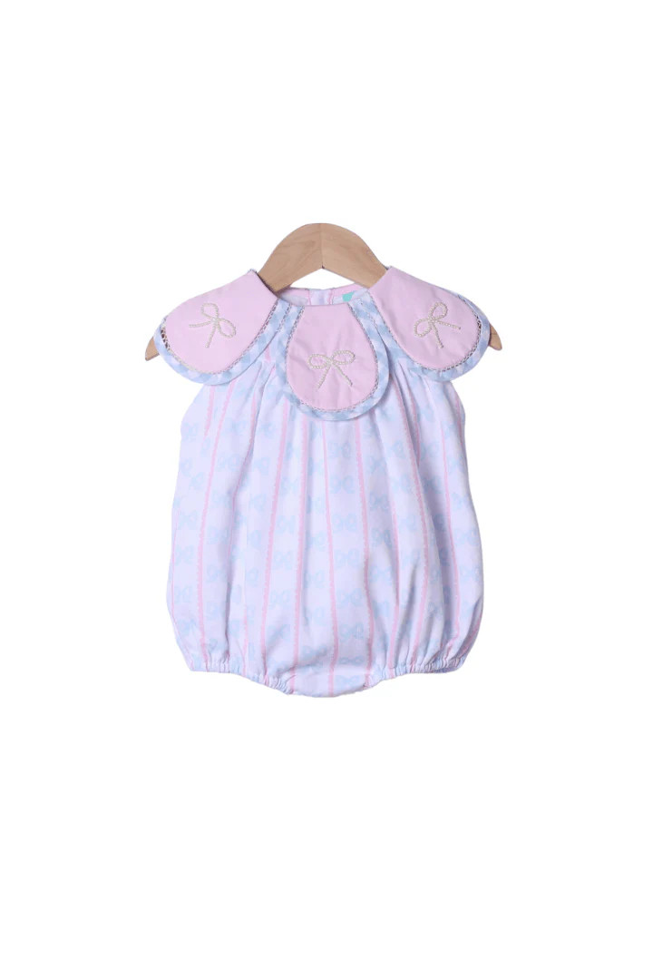 Sweet Scalloped Pearl Bow Tulip Bubble | The Smocked Flamingo