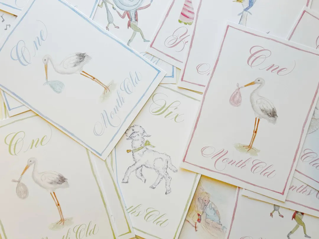 Nursery Rhyme Milestone Cards- Pink, Blue or Green | Etsy (US)