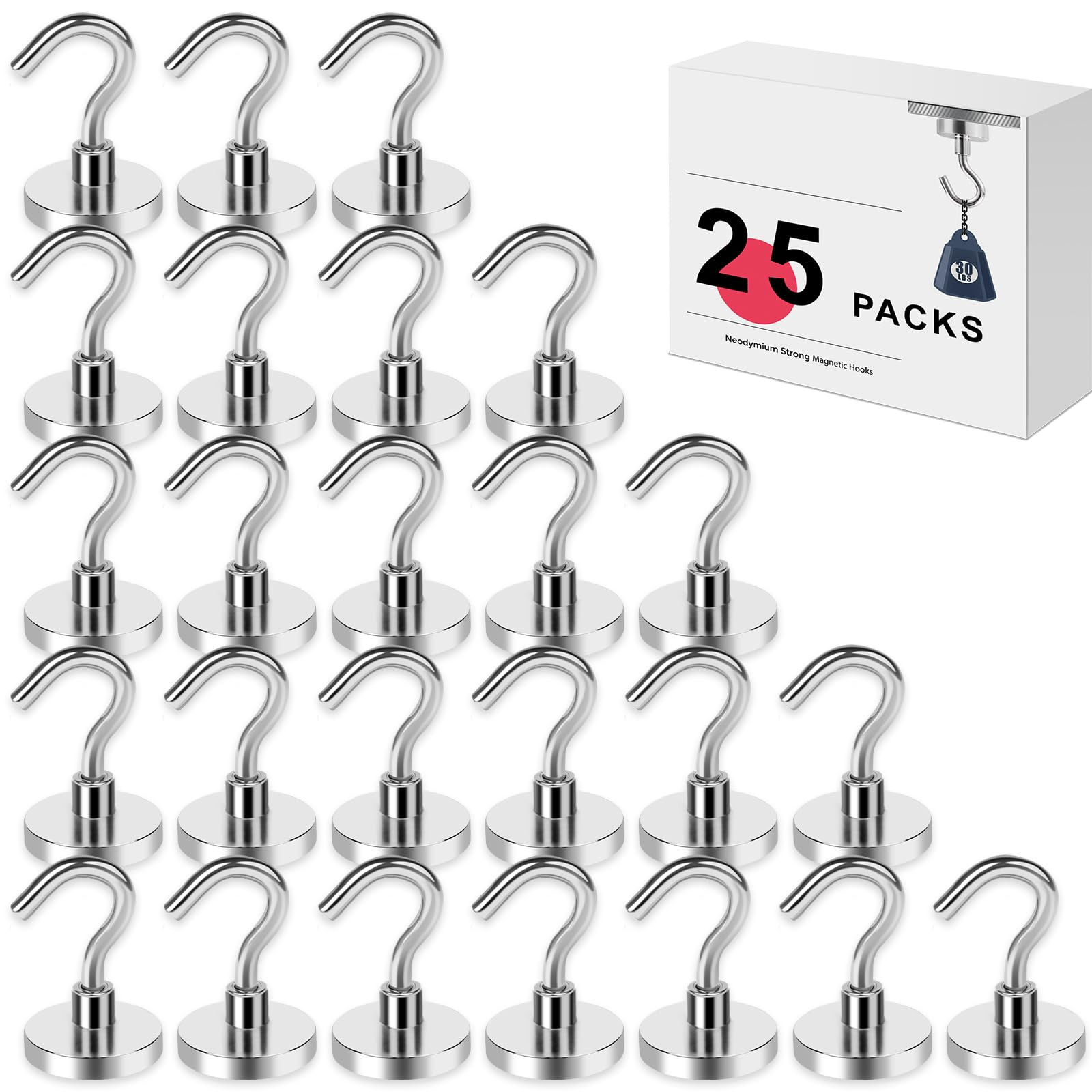 LOVIMAG Magnetic Hooks for Cruise Cabins, 40lbs Magnetic Hooks for Classroom, Strong Magnets with... | Amazon (US)