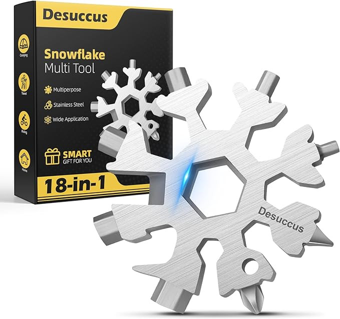 Desuccus 18-in-1 Snowflake Multi Tool, Stainless Steel Snowflake Bottle Opener/Flat Phillips Scre... | Amazon (US)