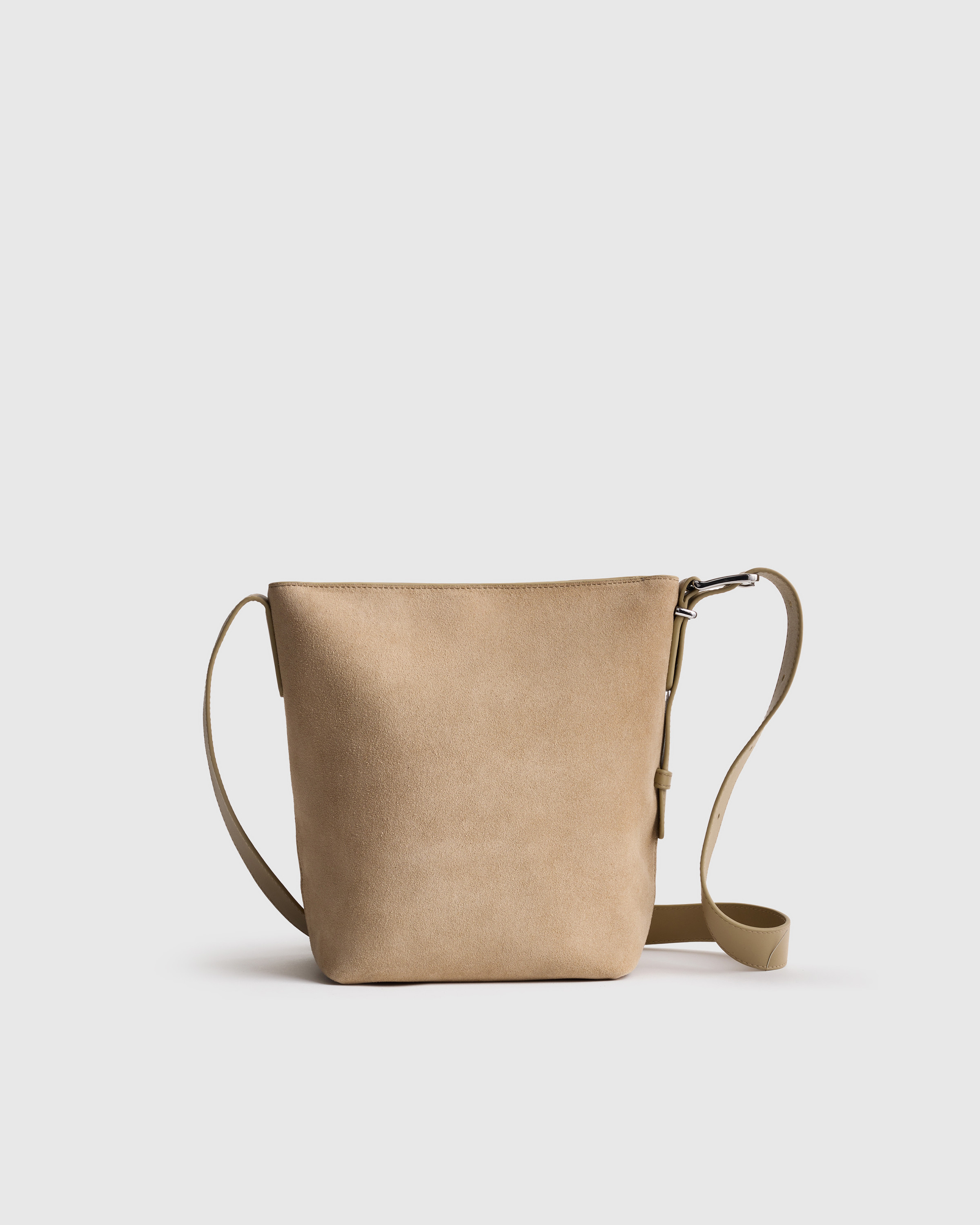 Quince | Women's Italian Suede Bucket Crossbody in Sand, Suede Leather | Quince